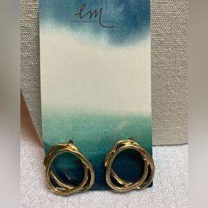 Erin mcdermott design, goldtone post earrings